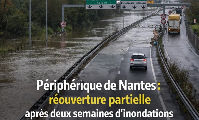 Périphérique de Nantes inondé : réouverture partielle après deux semaines de fermeture Périphérique de Nantes inondé : réouverture partielle après deux semaines de fermeture